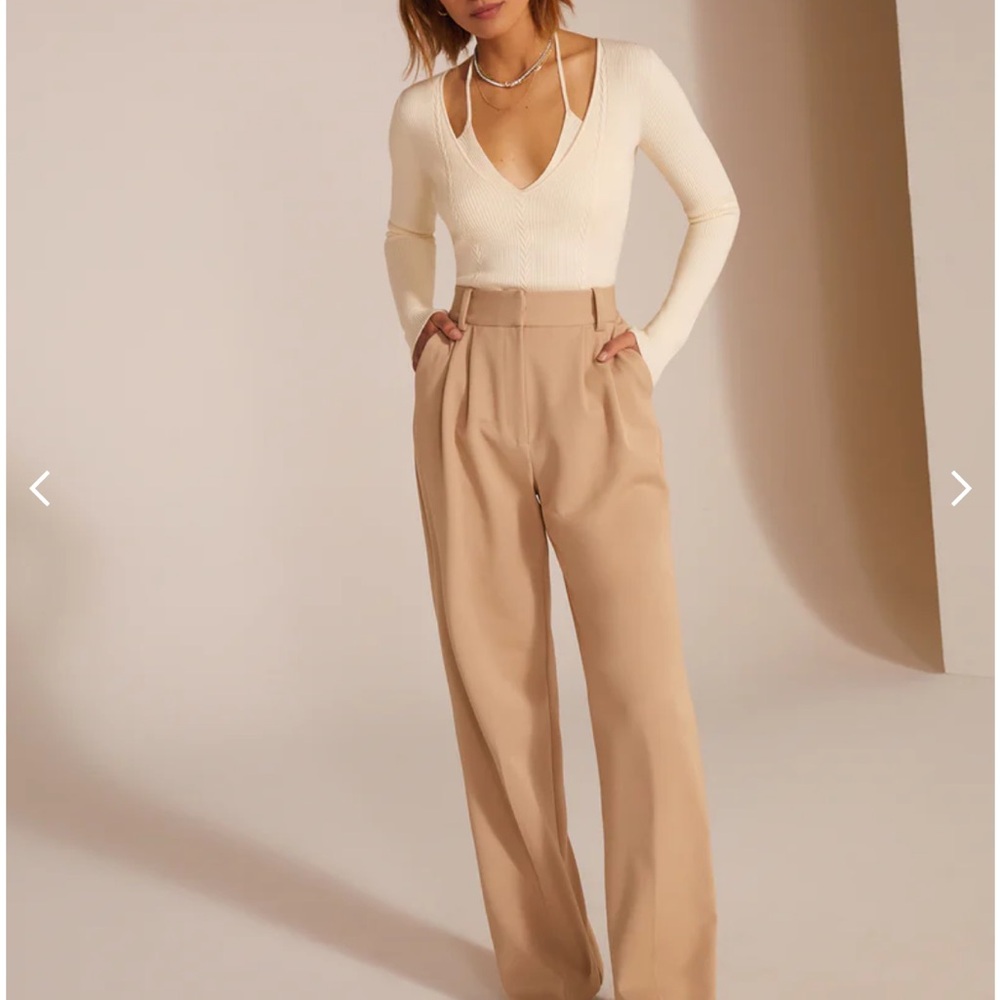 Favorite Daughter Favorite Pant (Tan Wide Leg Pants)